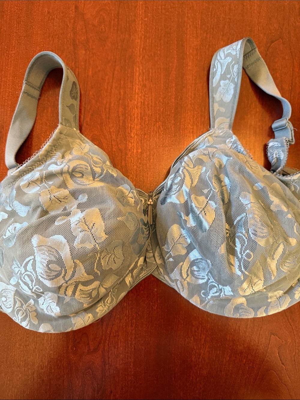 Wacoal Light Teal Floral Lace Support Bra